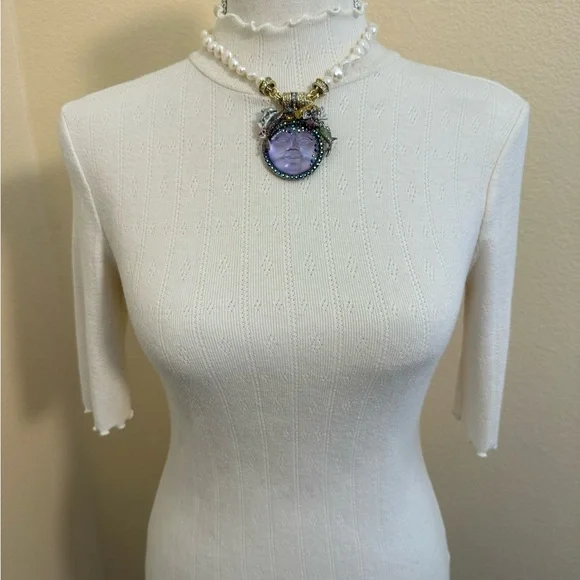 Kirks Folly Seaview Moon Purple and Gold Mermaid Magnetic Necklace Pendant - Picture 6 of 6